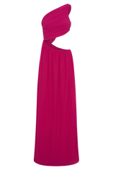 Aria Chiffon Cut Out Maxi Dress - Fuchsia