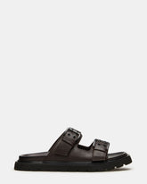 LUXOR Dark Brown Slide Footbed Men's Sandal | Steve Madden
