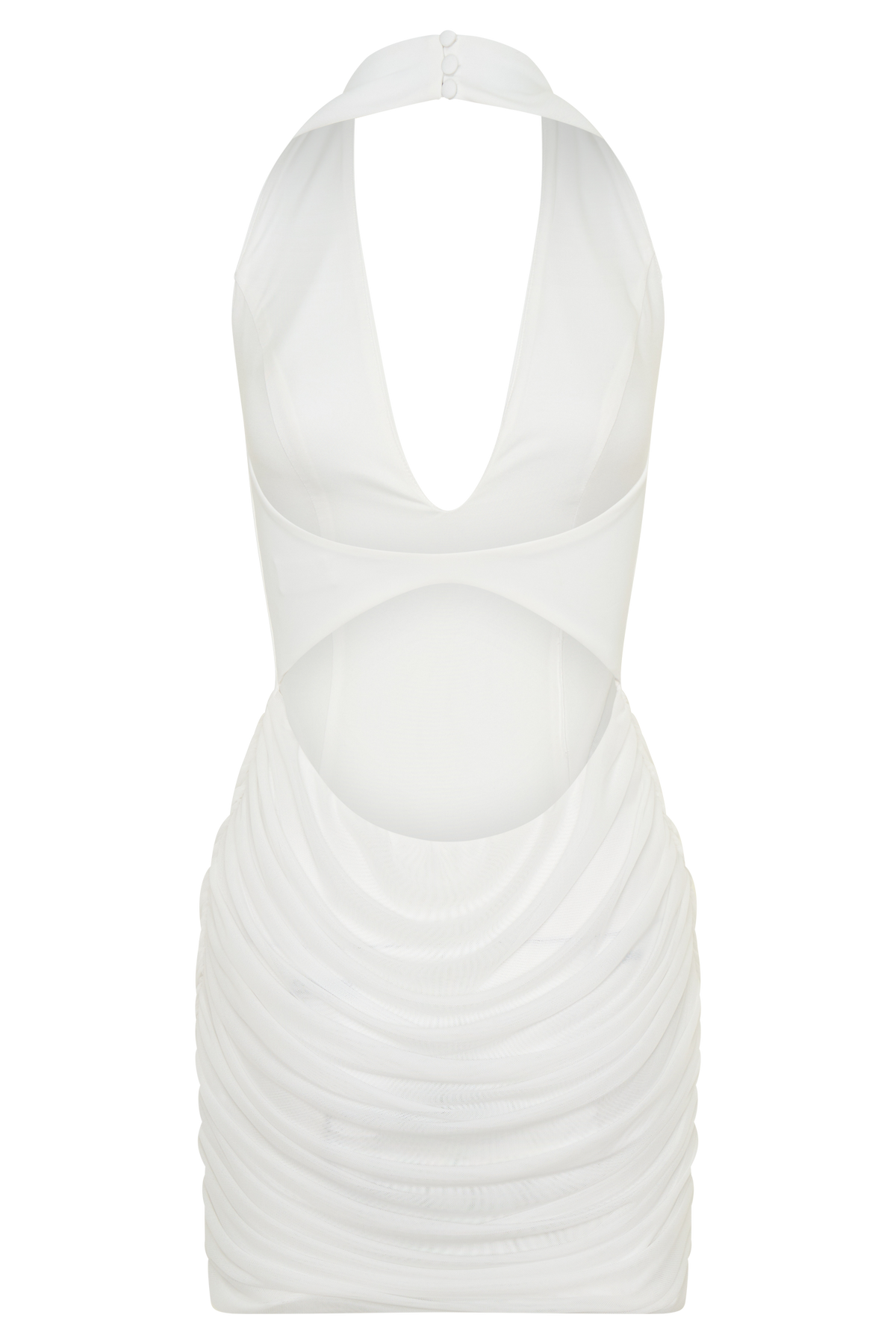 Anari Gathered Scuba Mini Dress - White