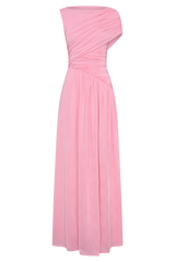 Ayeshya Slinky Asymmetric Maxi Dress - Candy Pink