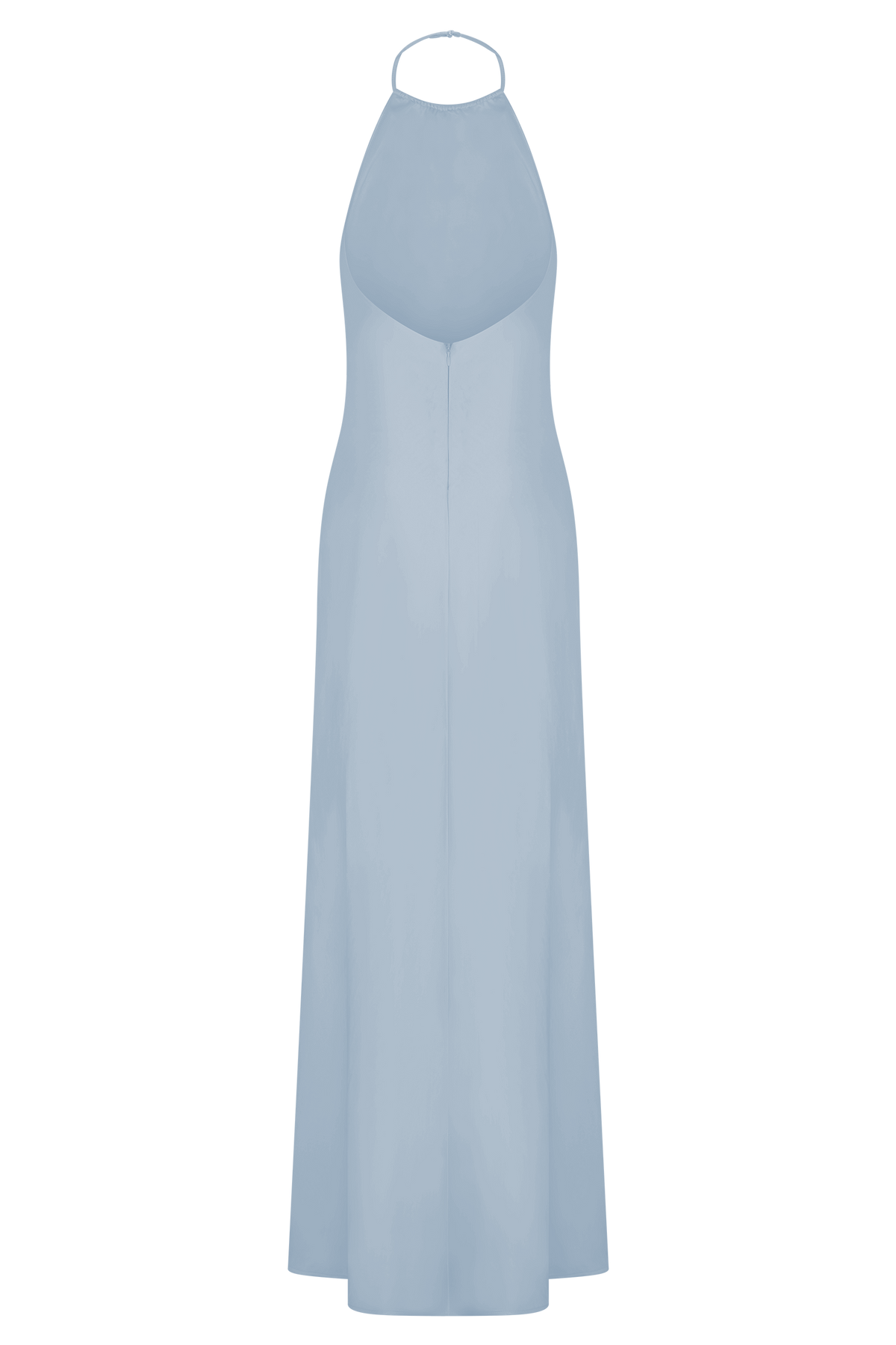 Bella Satin Halter Maxi Dress - Frosted Blue