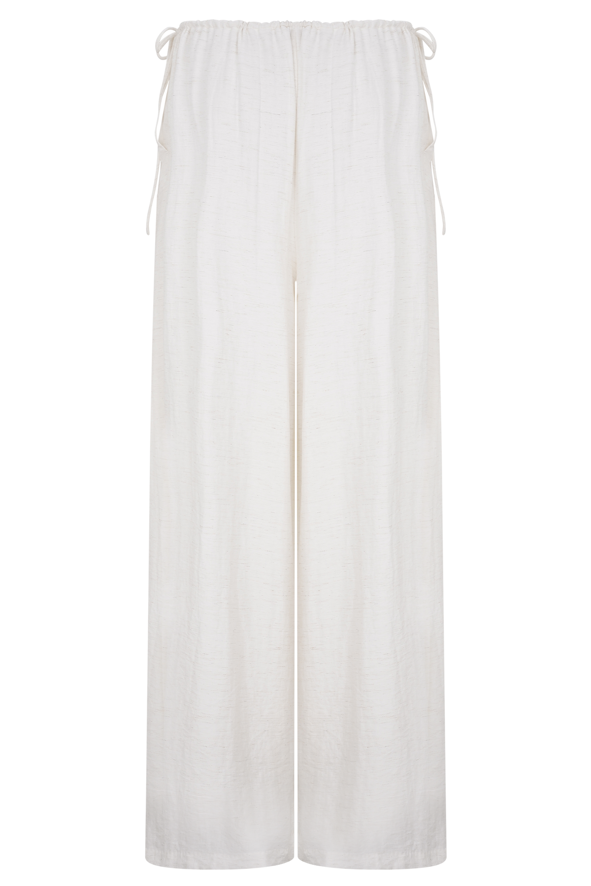Callum Drawstring Straight Leg Pants - White