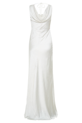 Ashley Cowl Neck Lace And Satin Maxi Dress - Ivory