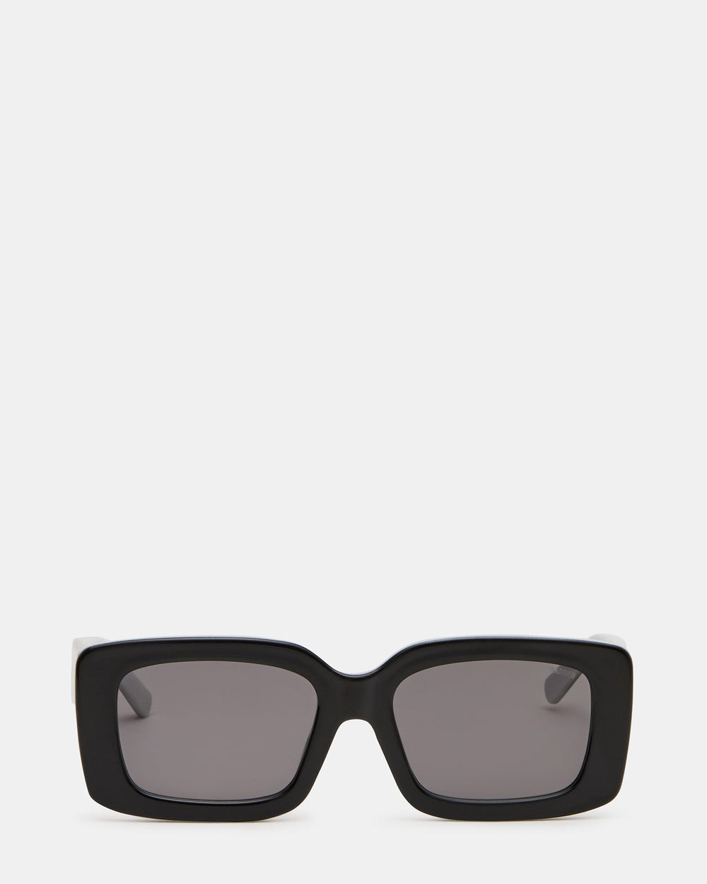 ASHLIN Black/White Frame Rectangle Grey Lens Sunglasses | Steve Madden