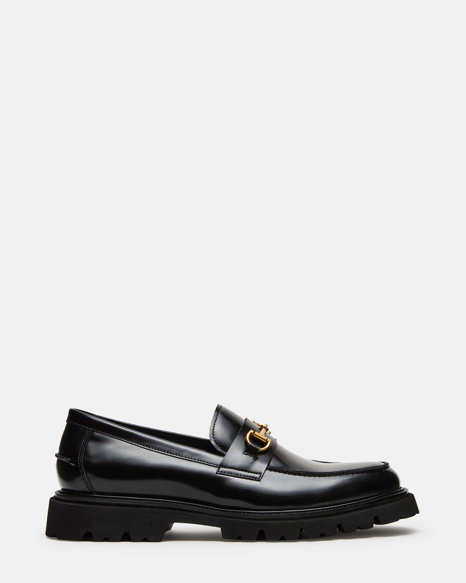 NAXOS Black Leather Slip-On Dress Men's Loafer | Steve Madden