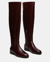 CANTER DARK CHERRY LEATHER WIDE CALF