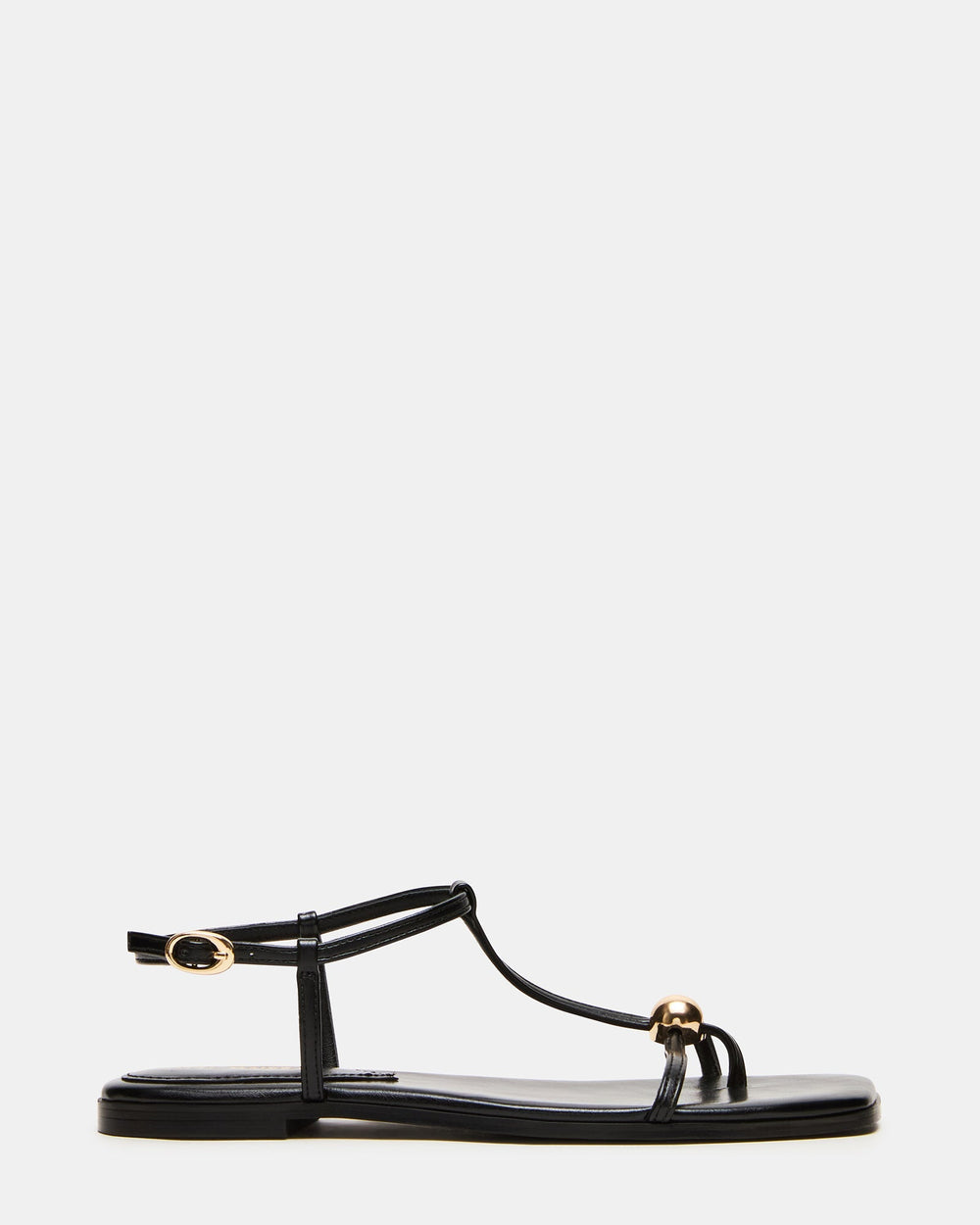 RITZY Black Square-Toe Strappy Women's Sandal | Steve Madden